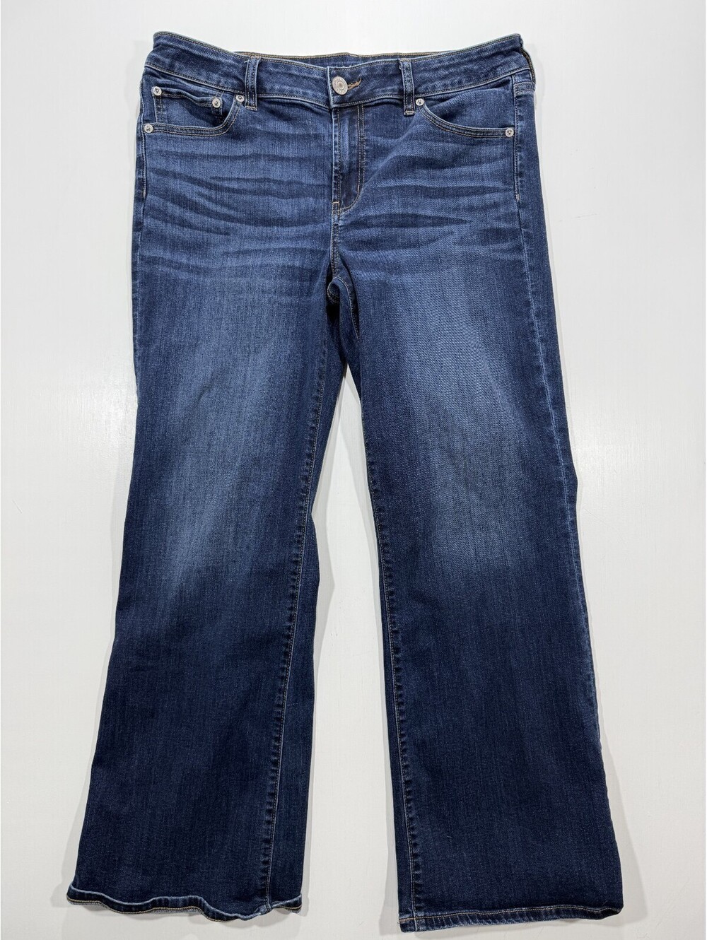American Eagle Favorite Boyfriend Jeans Womens 14 Short Blue Stretch Denim